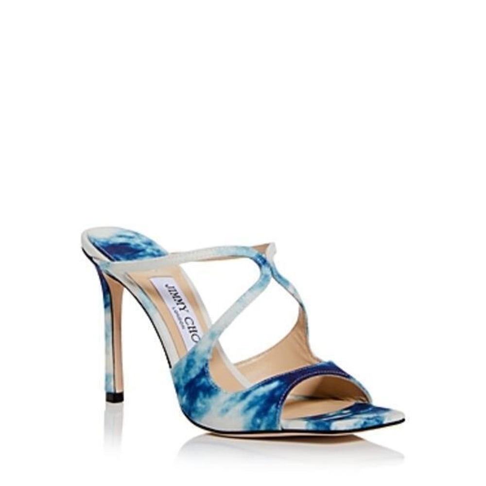 Jimmy Choo Women Anise 95 Slip On Strappy Stiletto Sandals Latte Mix EUR 39 US 9
